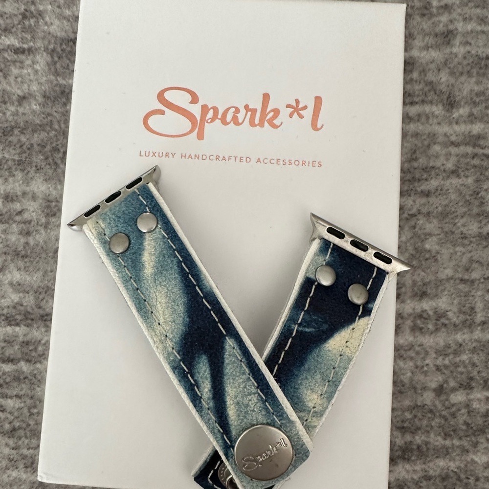 Lux, Shibori indigo, tie-dye watchband